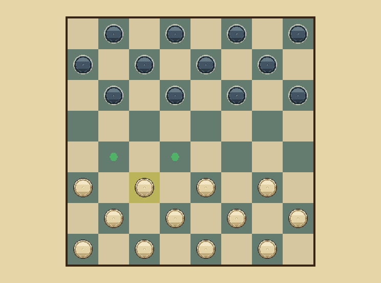 Your turn: Light goes first. Move one diagonal step forward, on the dark squares.