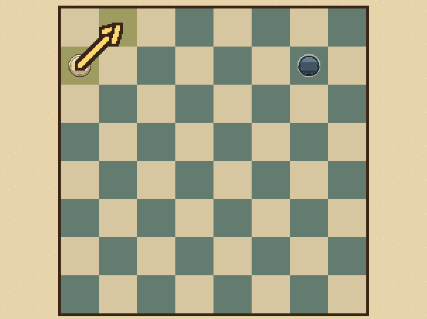 Crown: Reach the far edge. Your piece becomes a king.