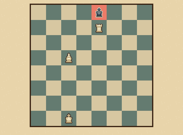 Check: Your king is in danger. Move it, block, or take the attacker.