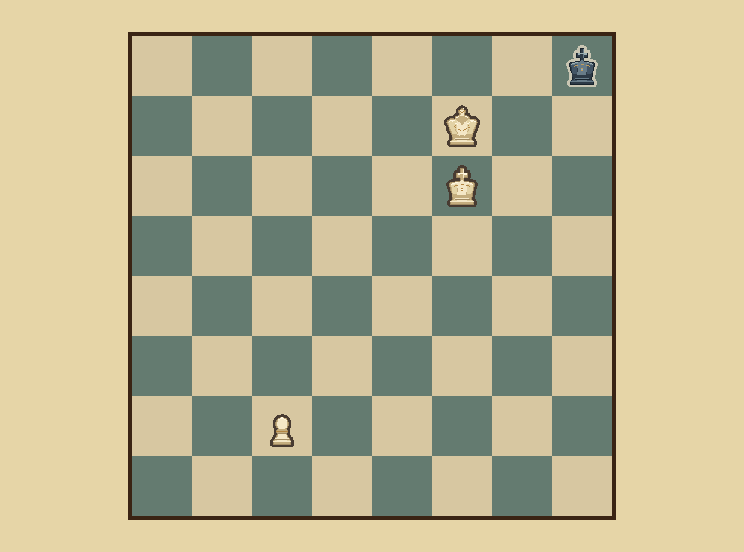 Stalemate: No move, but no check: nobody wins. That is a draw.