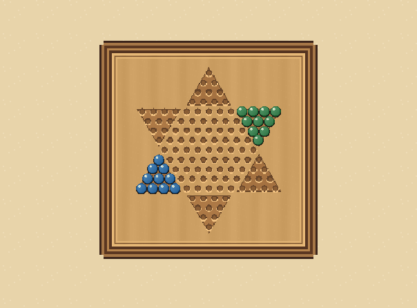 Ten marbles each: Move your ten marbles from their starting triangle into the triangle directly opposite.