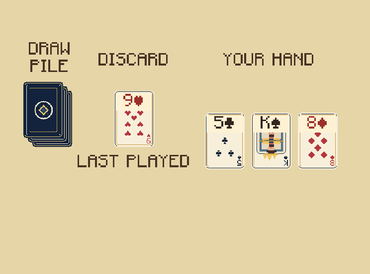 Play: nine of hearts: Another heart matches, even with a different number.