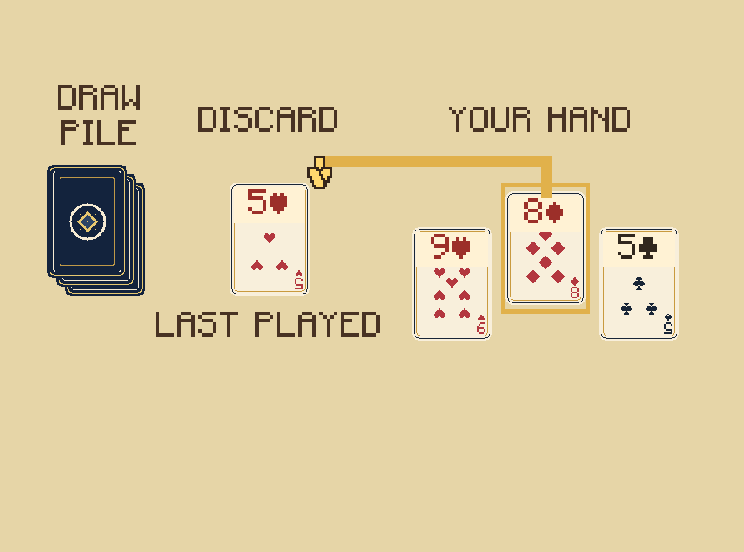 Eight of diamonds; choose hearts: Choose hearts in the suit picker.