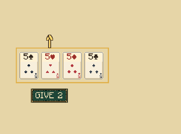 Choose two: Each player gives two cards to the dealer's crib.