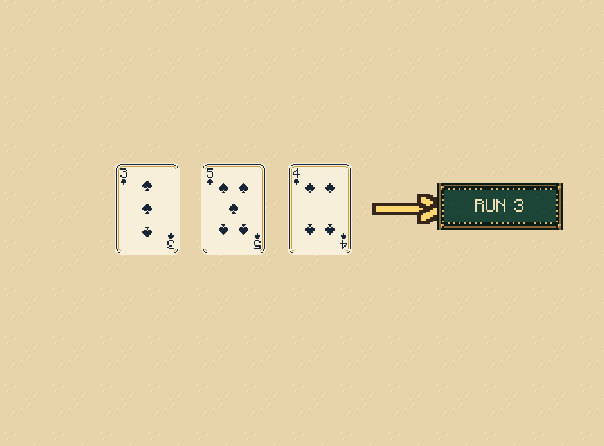 Run: The last cards can form a run in any order: 3, 5, 4 scores three.