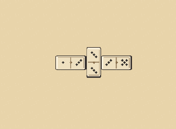 Double three: A double crosses the line, with the same value at both ends.
