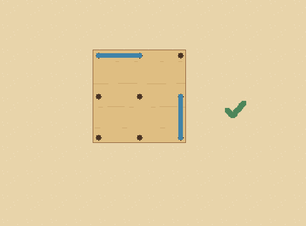Across or down: Connect two neighbouring dots horizontally or vertically.