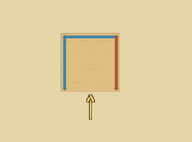 Three sides: This box has one side missing. Draw that side to claim it.