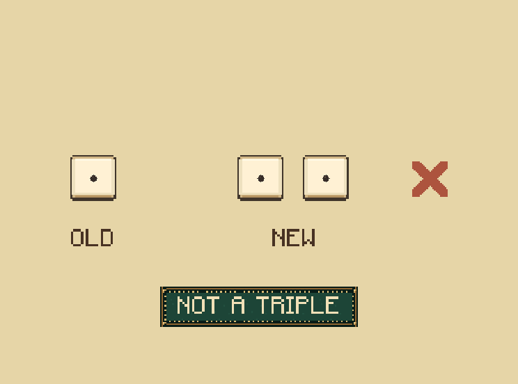Try it: The old one and the two new ones are separate scoring moves, not one triple.