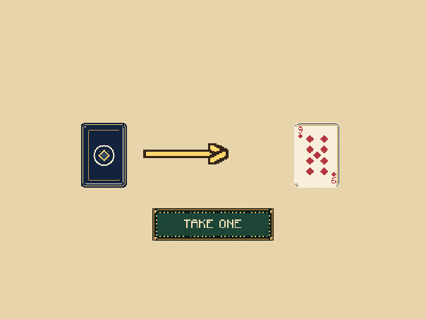 Draw: Take the stock card or the face-up discard.