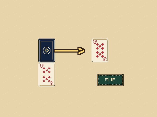 Tableau: Move the face-up card away to reveal the next card.