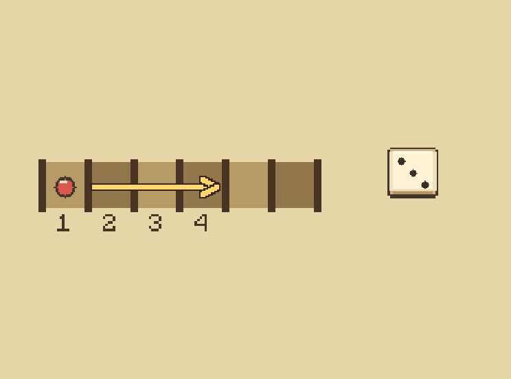 Count the roll: Move one token exactly the number shown on the die.
