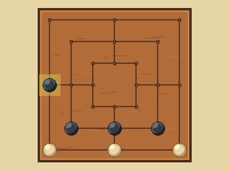 Take one: After a mill, remove one enemy man from the board.