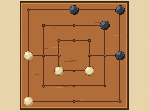 Trap them: Leave the other player with two men or no move. You win.