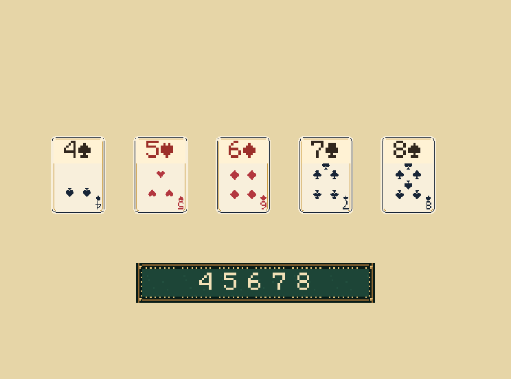 Straight: Five ranks in a row beat three of a kind. Suits may differ. An ace can be low in A-2-3-4-5.