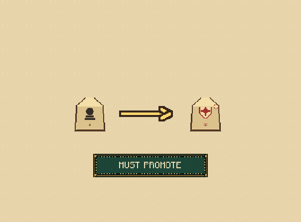 Forced promotion: Promote if a pawn or lance reaches the last row, or a knight reaches the last two.