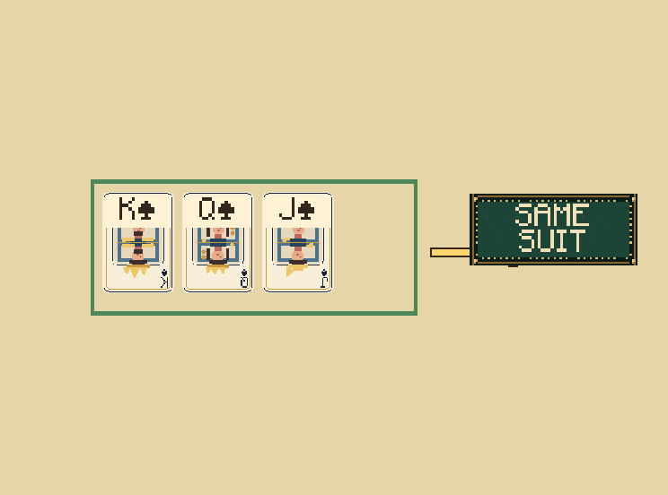 Move a run: Only a descending same-suit run moves as one piece. Mixed-suit descents stay where they are.