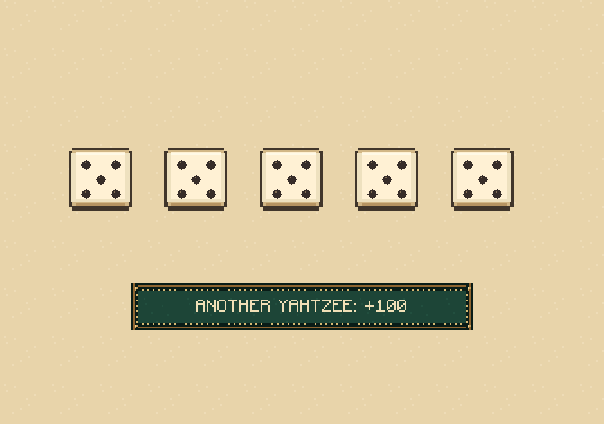 Another Yahtzee: If your Yahtzee box already has 50, each later Yahtzee adds 100 bonus points. A zero there gives no bonus.